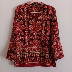 Lauren Ralph Lauren Aztec Print Tunic Top